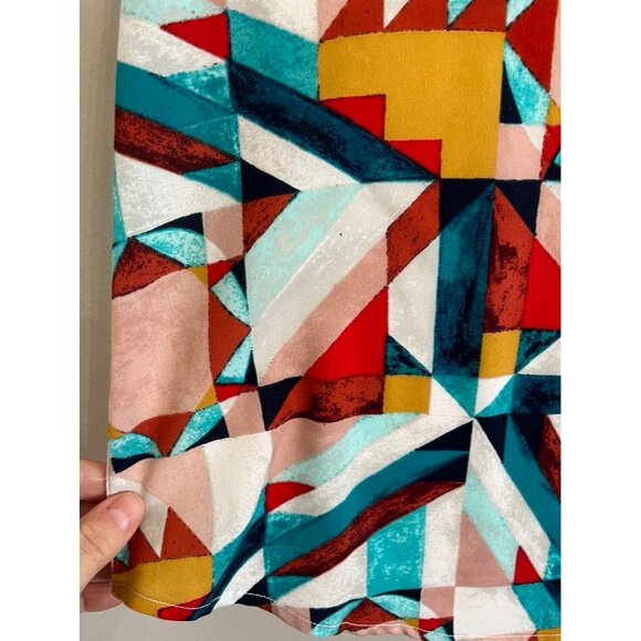 Colorful Retro Floral Lace Top Red S Funky Edgy Boho Patchwork Chic Preppy 80s - Picture 5 of 7